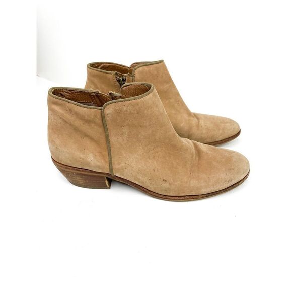Sam Edelman Petty Tan Chestnut Leather Ankle Zip Bootie Shoes - Picture 2 of 7